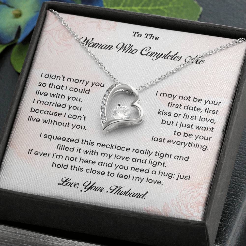 Necklace Gift for Wife – Woman Who Completes Me