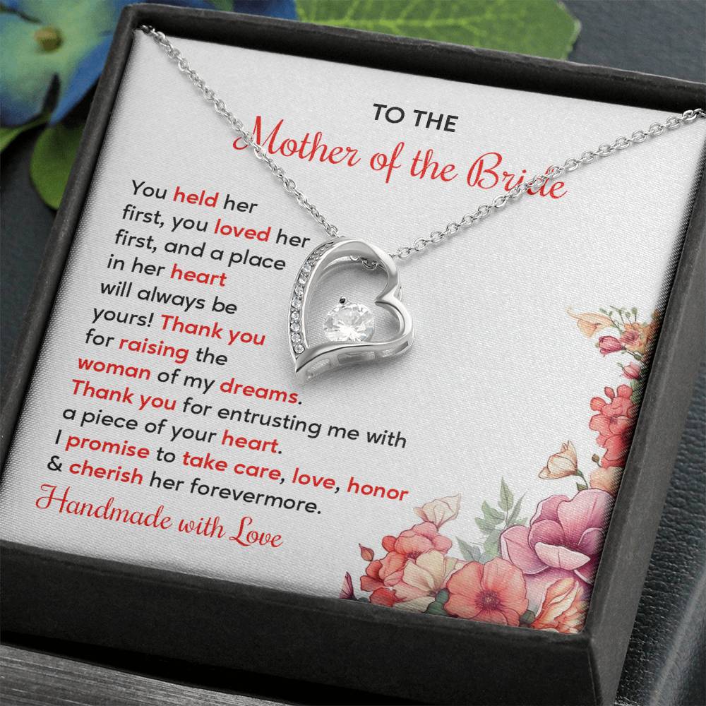 To The Mother Of The Bride, Heartfelt Necklace For Her Loving Jewelry For A Special Bond Thank You Gift For A Mother Sentimental Necklace For Love Appreciation Necklace For Her Beautiful Necklace Elegant Jewelry For Family Bond Thoughtful Necklace