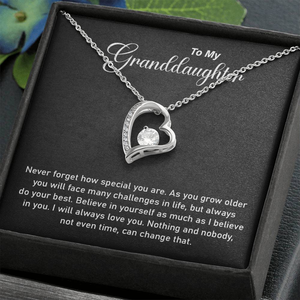 To My Granddaughter Necklace – Inspirational Gift with Card