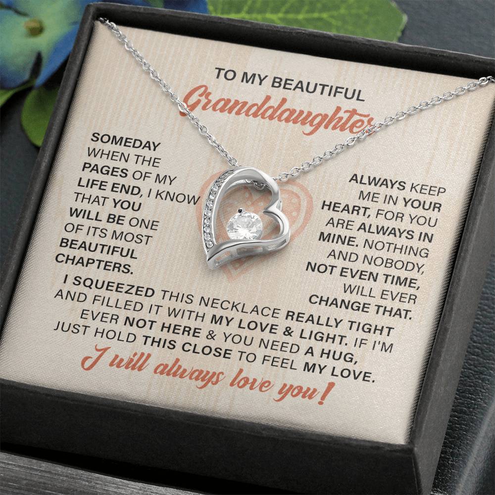 To My Beautiful Granddaughter Necklace, To My Granddaughter Graduation, Birthday, Wedding, Valentines, Christmas Pendant Jewelry, Confirmation Gifts For Granddaughter.