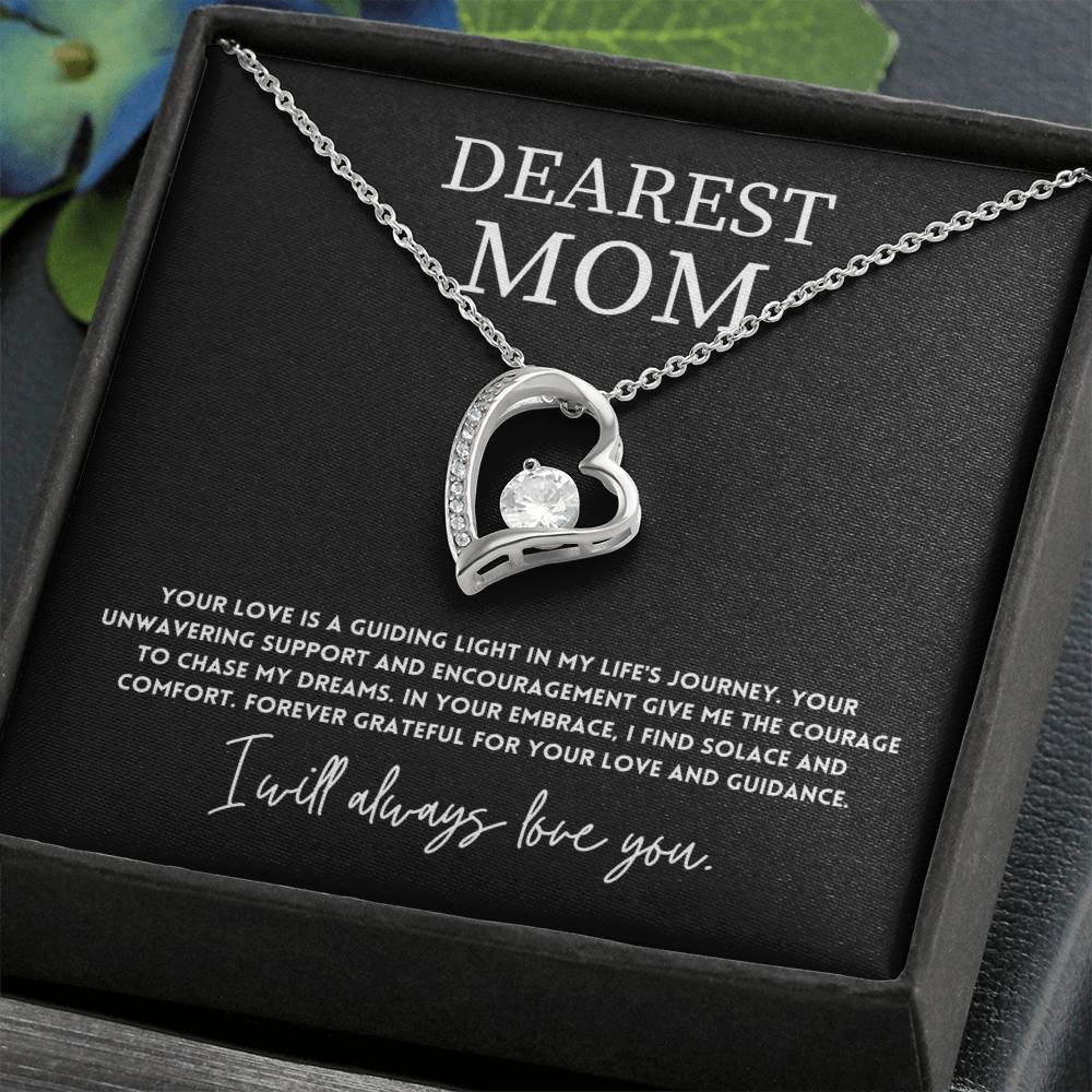 Dearest Mom, Best Necklace Gift From Son Necklace With Heartfelt Message Thoughtful Necklace Gift Best Mother’s Day Necklace Gift Jewelry Gift Love And Support Necklace Gift Inspirational Jewelry Gift Heart Pendant Necklace