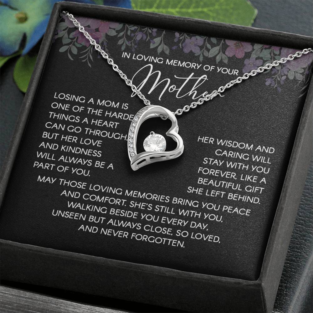 In Loving Memory Necklace For Mother – Heartfelt Memorial Jewelry Gift, Her Love Lives On Forever, Sentimental Keepsake For Comfort, Peace, And Unforgettable Memories