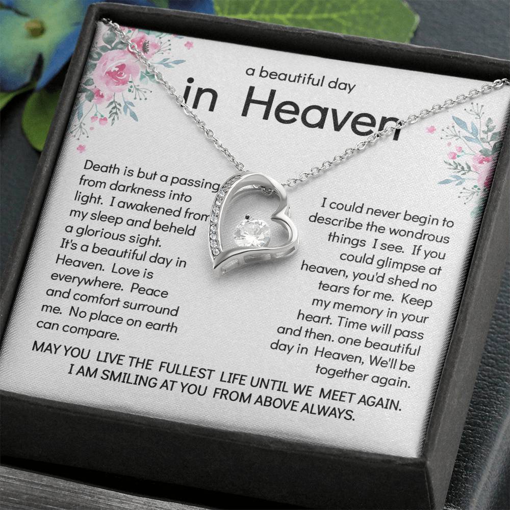 A Beautiful Day In Heaven Necklace – Heartfelt Memorial Jewelry Gift