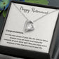 Retirement Necklace Gift for Women with Message Box