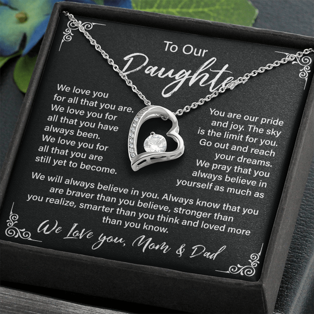 Gift for Daughter from Parents with Heart Pendant