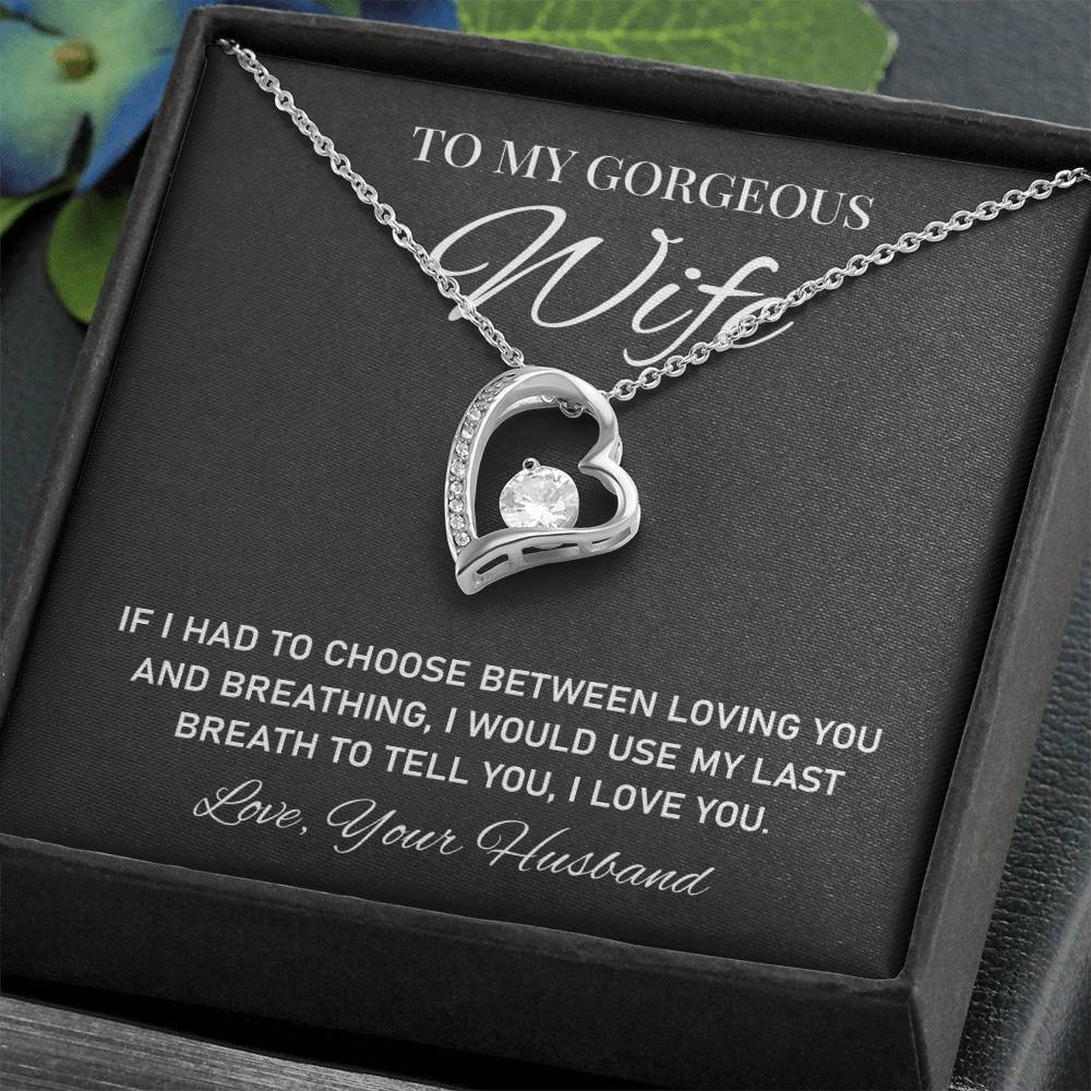 To My Gorgeous, Heartfelt Necklace For Wife Loving Jewelry For Romantic Love Sweet Pendant For A Special Bond Sentimental Necklace Heartwarming Gift From Husband Sentimental Pendant Appreciation Necklace Thoughtful Gift Special Necklace