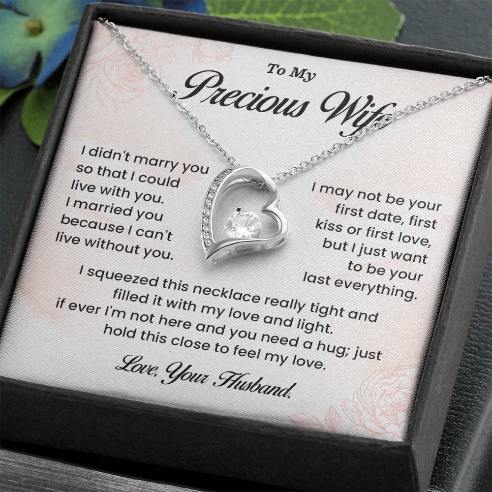 Gift for Precious Wife – Heart Necklace Message Box