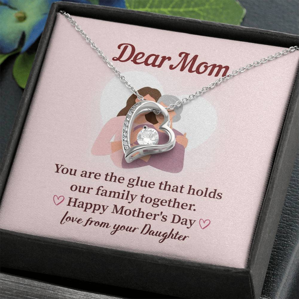 Dear Mom Family Glue Pendant Elegant Jewelry For A Mother’s Day Gift Sweet Gift For A Wonderful Woman Heartfelt Necklace Sentimental Jewelry Thank You Pendant Gift For A Special Mom Sweet Pendant For Family Love