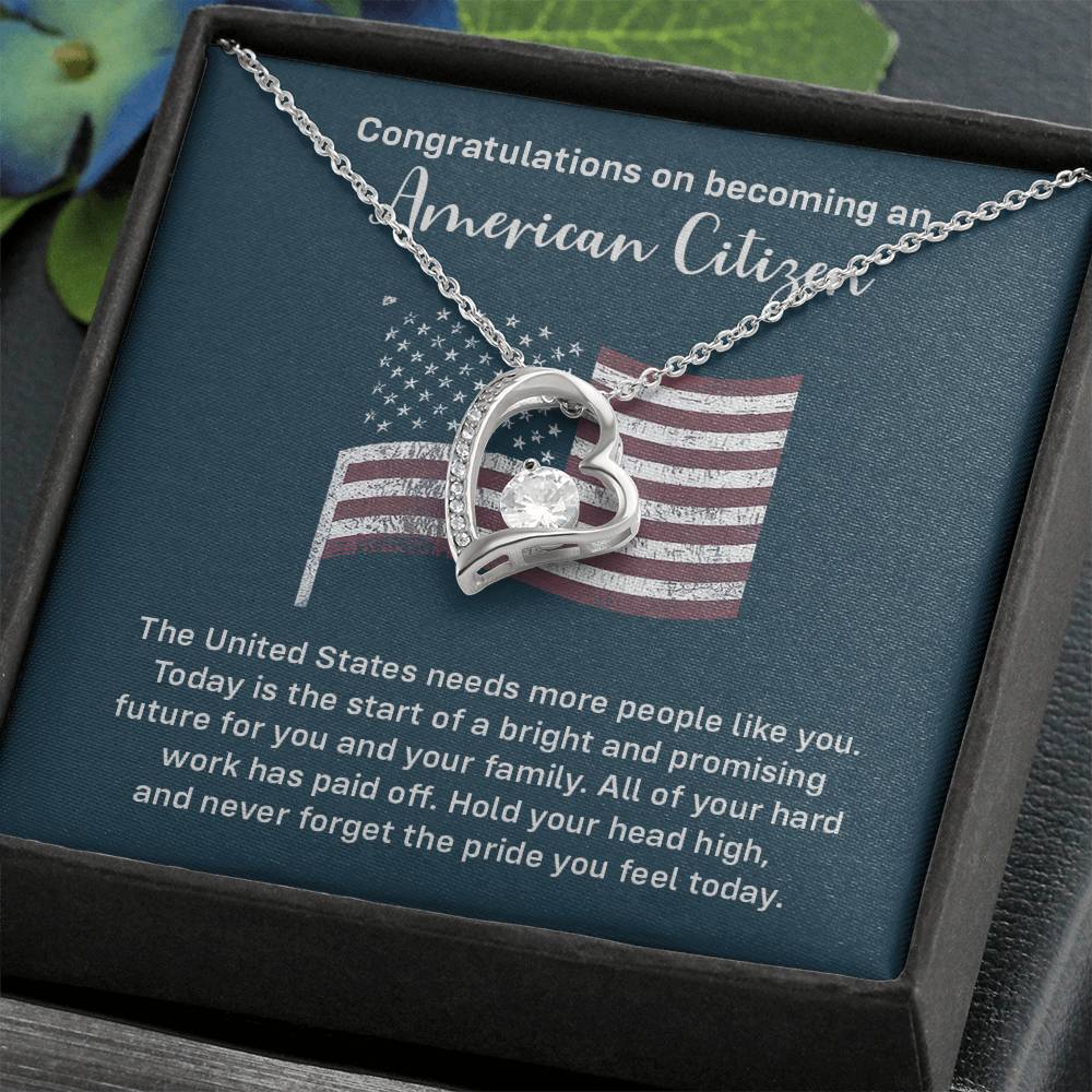 Congratulations Necklace For New American Citizen Necklace For New American Citizen Necklace With Citizenship Message Gift For New American Adventure Necklace For Pursuing Your Dreams Necklace For New Adventure As U.s. Citizen