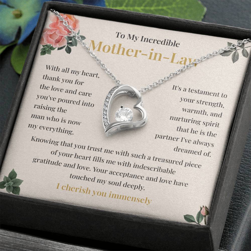 Mother-in-Law Gift from Bride with Heart Necklace