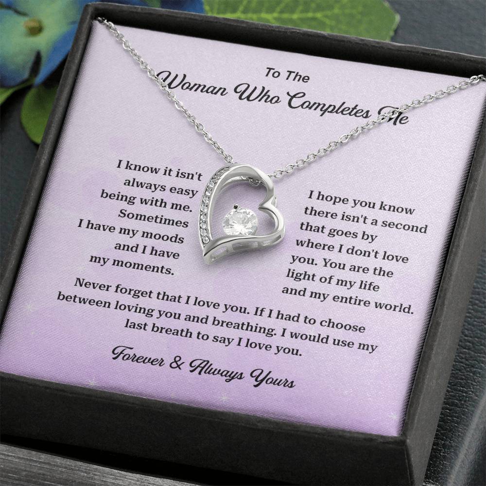 Gift for Woman Who Completes Me – Message Card Box