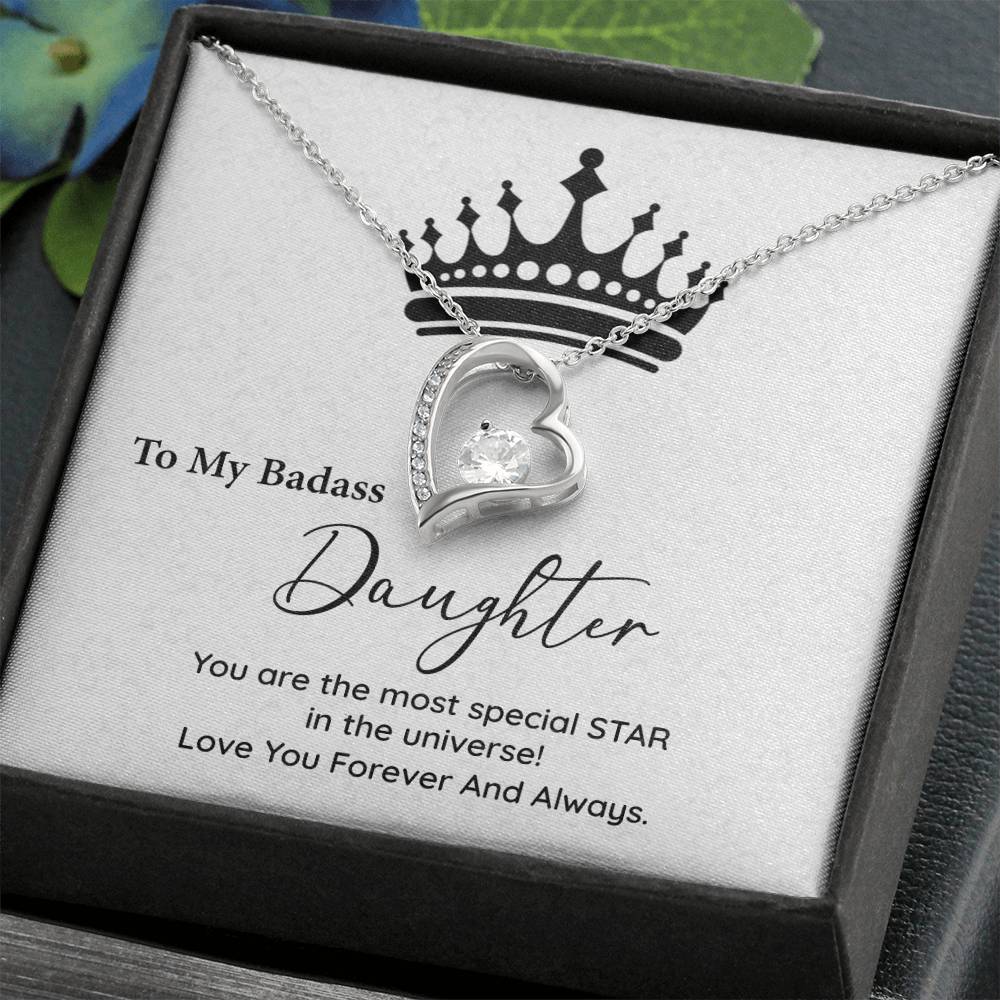 Badass Daughter Gift – Crown Message Card Jewelry