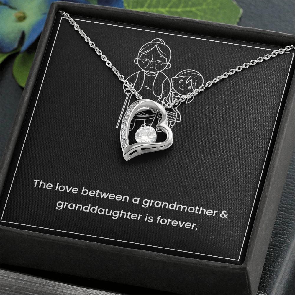 Grandmother & Granddaughter Necklace – Heart Pendant with Card