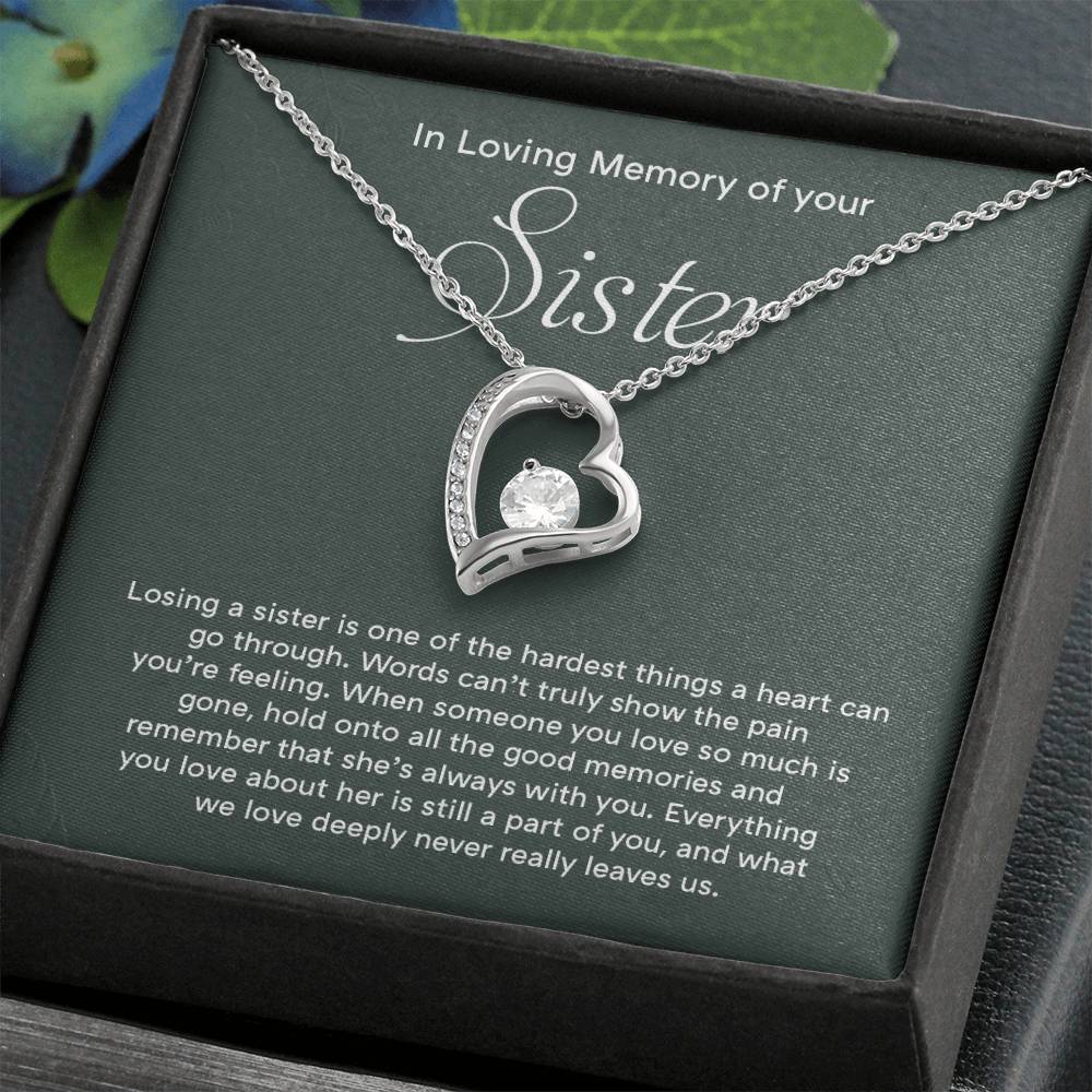 In Loving Memory Necklace For Sister – Sentimental Memorial Jewelry Gift, 'always In Your Heart,' Comforting Keepsake For Love And Cherished Memories