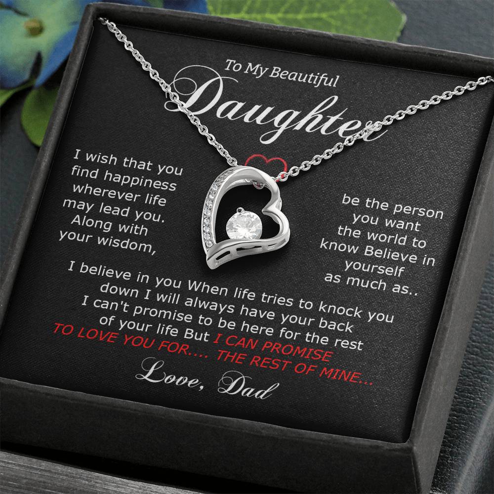 To My Daughter Necklace from Dad – Rest of Mine Love Message Card