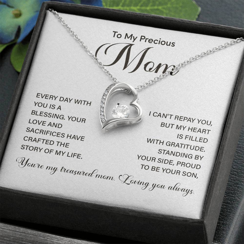 Mom Necklace from Son – Treasured Message of Gratitude and Love
