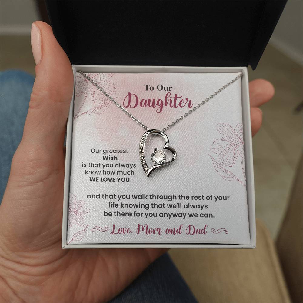 To Our Daughter Heartfelt Jewelry Gift Gift From Your Mom And Dad Caring Gift For Daughter Supportive Daughter Necklace Family Love Jewelry Gift Daughter's Journey Jewelry Best Wishes Jewelry Daughter's Strength Necklace Emotional Support Gift Warm Wishes