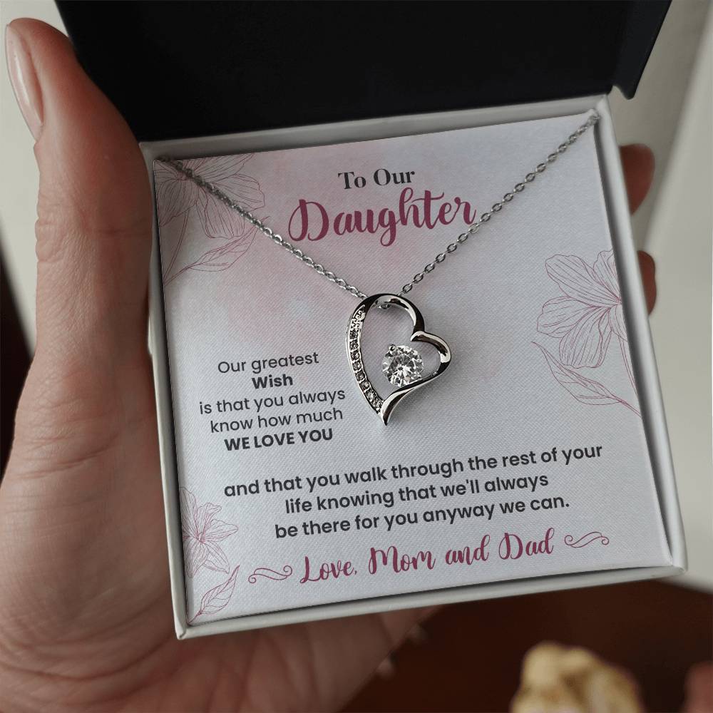 To Our Daughter Heartfelt Jewelry Gift Gift From Your Mom And Dad Caring Gift For Daughter Supportive Daughter Necklace Family Love Jewelry Gift Daughter's Journey Jewelry Best Wishes Jewelry Daughter's Strength Necklace Emotional Support Gift Warm Wishes