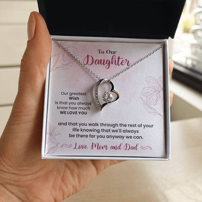 To Our Daughter Heartfelt Jewelry Gift Gift From Your Mom And Dad Caring Gift For Daughter Supportive Daughter Necklace Family Love Jewelry Gift Daughter's Journey Jewelry Best Wishes Jewelry Daughter's Strength Necklace Emotional Support Gift Warm Wishes