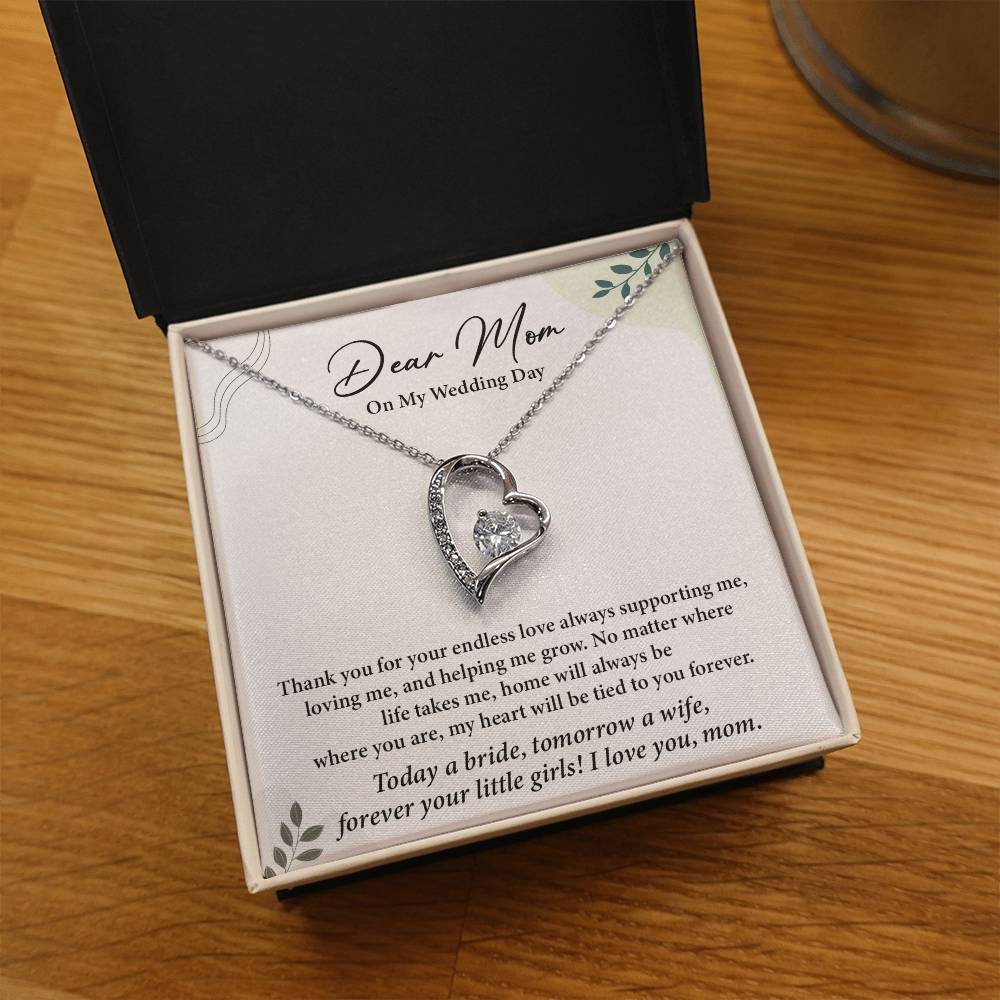 Dear Mom On My Wedding Day Heartfelt Necklace Gift From Daughter Dear Mom On My Wedding Day Mother Wedding Day Gift Sentimental Gift For Mother From Daughter Forever Your Little Girl Wedding Gift Gift For Mom On Daughter’s Wedding Day