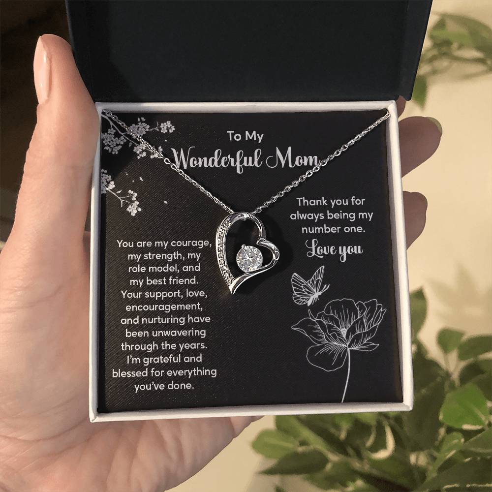 To My Wonderful Mom Elegant Jewelry Thoughtful Necklace For Family Love Sweet Gift For A Best Friend Heartfelt Necklace For Support And Care Sentimental Jewelry Thank You Pendant Beautiful Necklace Loving Gift For A Best Friend Loving Jewelry For Support