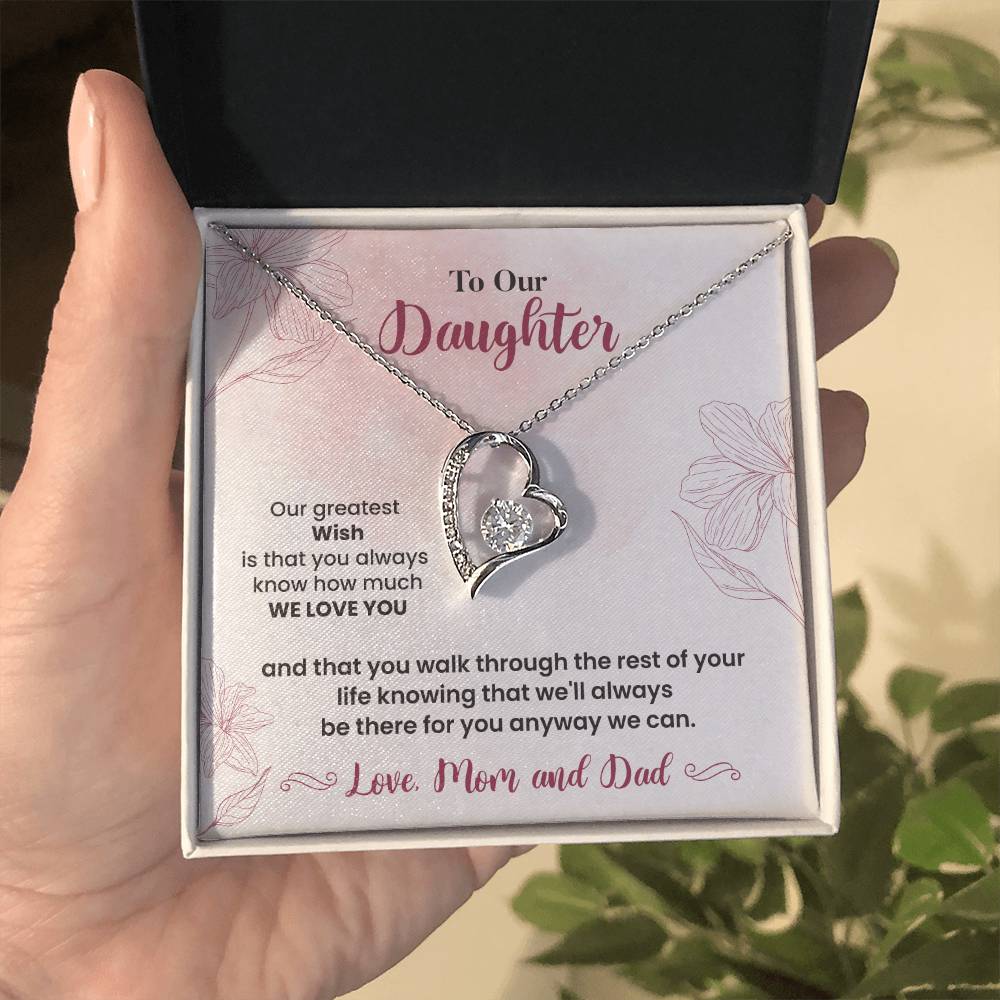 To Our Daughter Heartfelt Jewelry Gift Gift From Your Mom And Dad Caring Gift For Daughter Supportive Daughter Necklace Family Love Jewelry Gift Daughter's Journey Jewelry Best Wishes Jewelry Daughter's Strength Necklace Emotional Support Gift Warm Wishes