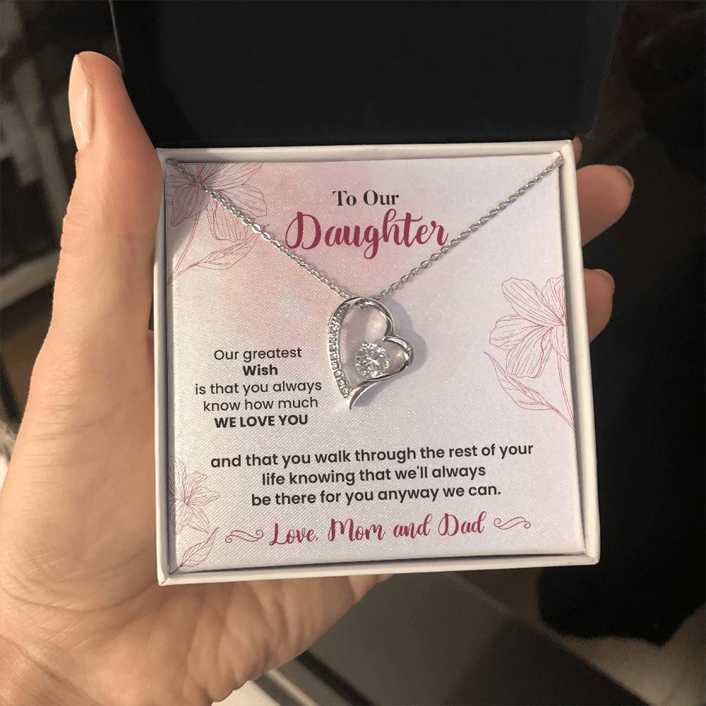 To Our Daughter Heartfelt Jewelry Gift Gift From Your Mom And Dad Caring Gift For Daughter Supportive Daughter Necklace Family Love Jewelry Gift Daughter's Journey Jewelry Best Wishes Jewelry Daughter's Strength Necklace Emotional Support Gift Warm Wishes