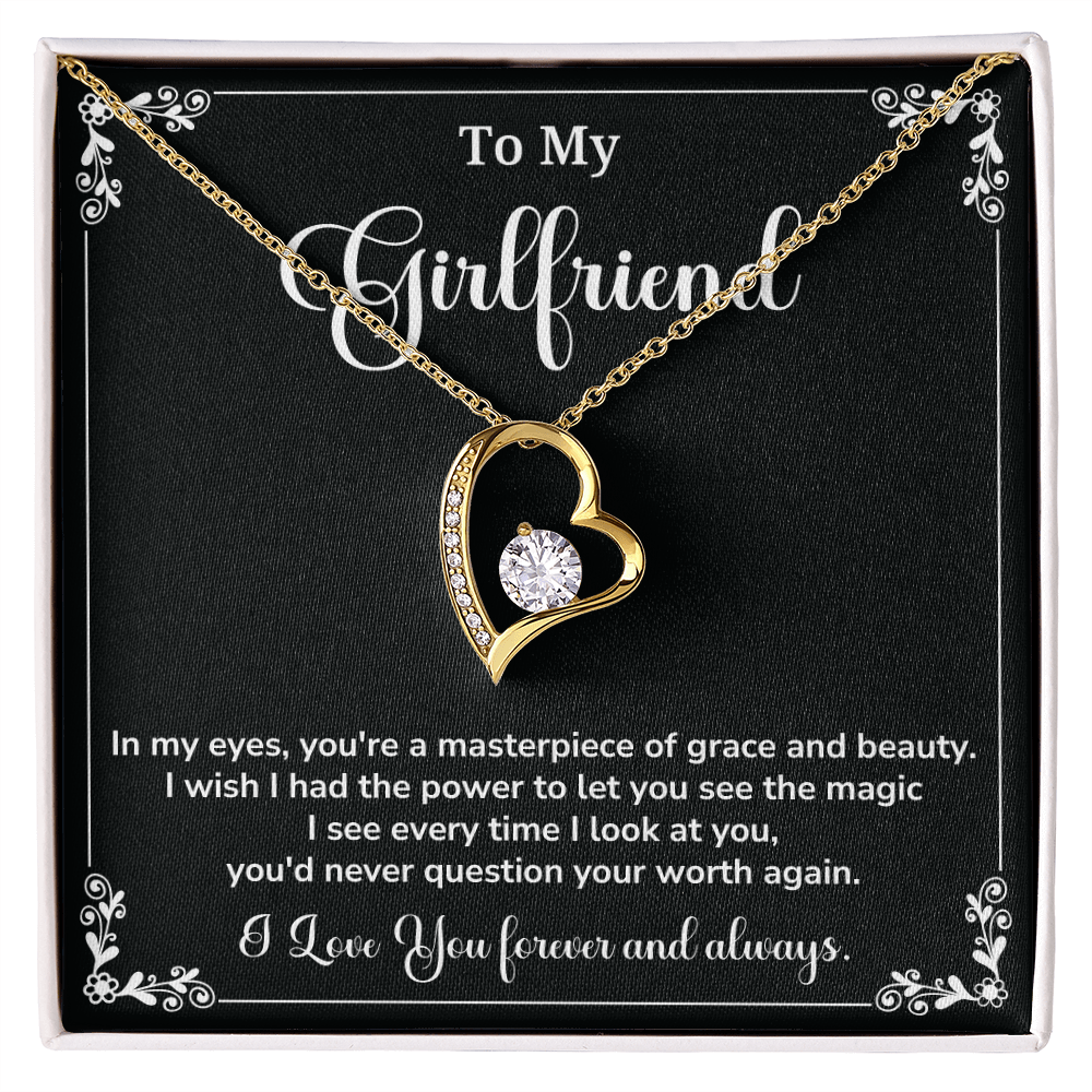 To My Girlfriend Gift With Message Card Elegant Jewelry with LED Box