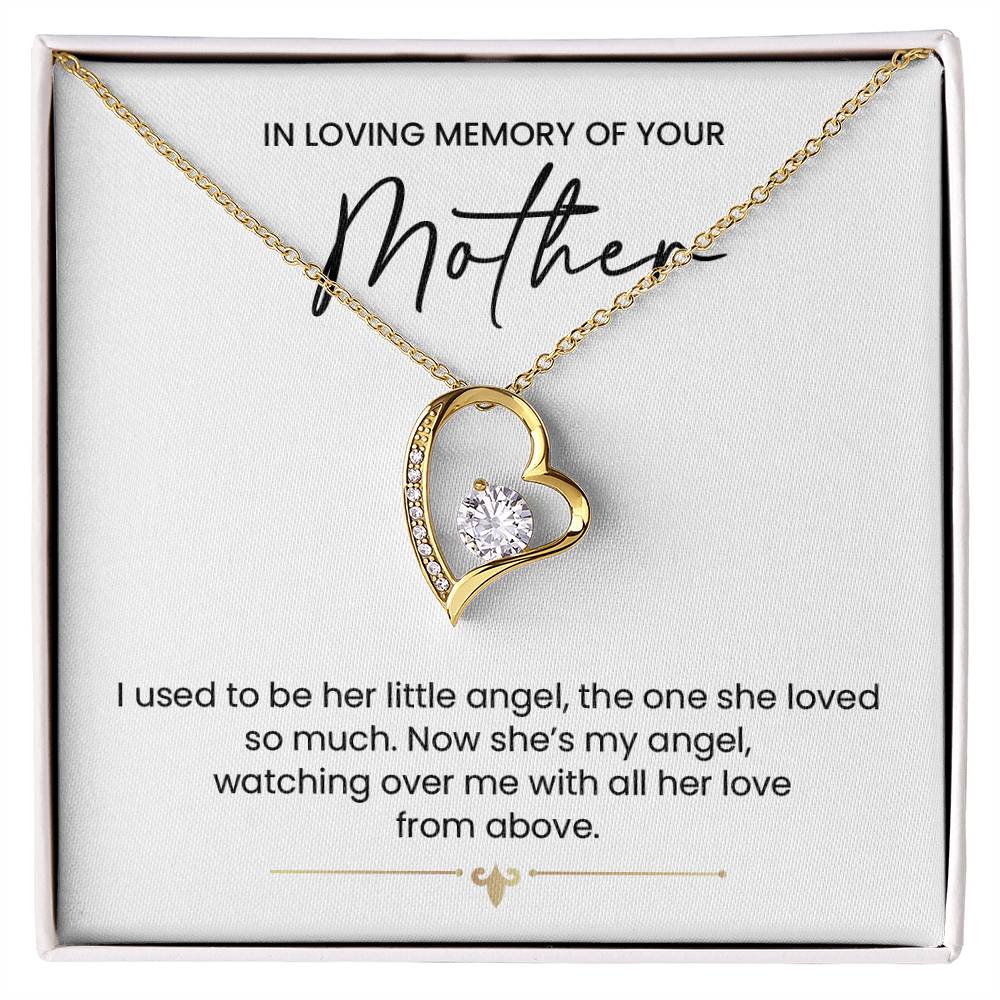 In Loving Memory Necklace For Mother – Heartfelt Memorial Jewelry Gift, From Her Little Angel To My Guardian Angel, Sentimental Keepsake For Eternal Love And Connection