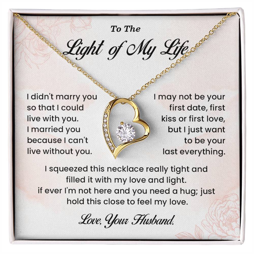 Necklace Gift for Wife – Light of My Life Card