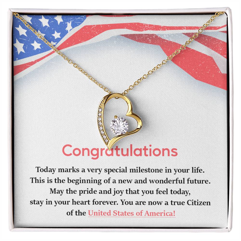 Congratulations Necklace For New U.s. Citizen Necklace For New U.s. Citizen Gift For New American Citizen Necklace With Citizenship Message Necklace For Official U.s. Citizen Gift For New U.s. Patriot Jewelry For New U.s. Citizen Jewelry For U.s.