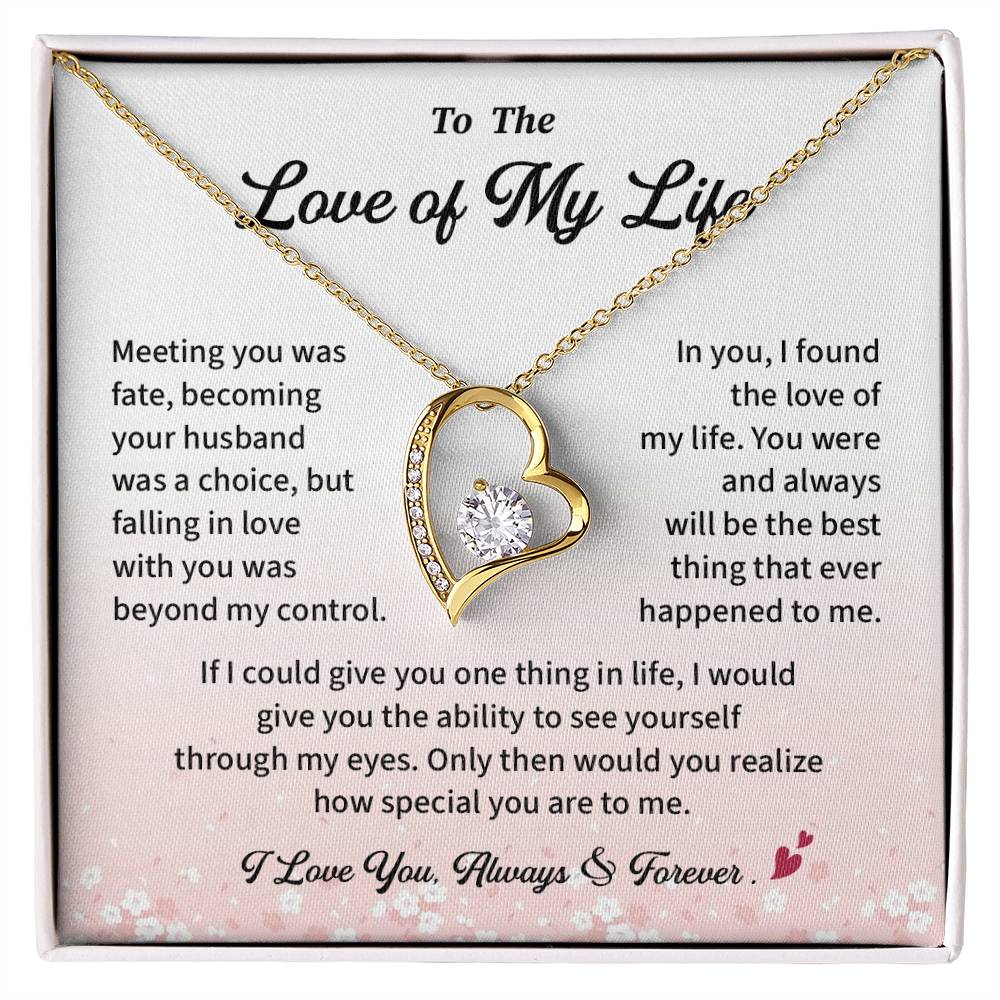 Necklace Gift for Wife – To the Love of My Life Message Card and Gift Box