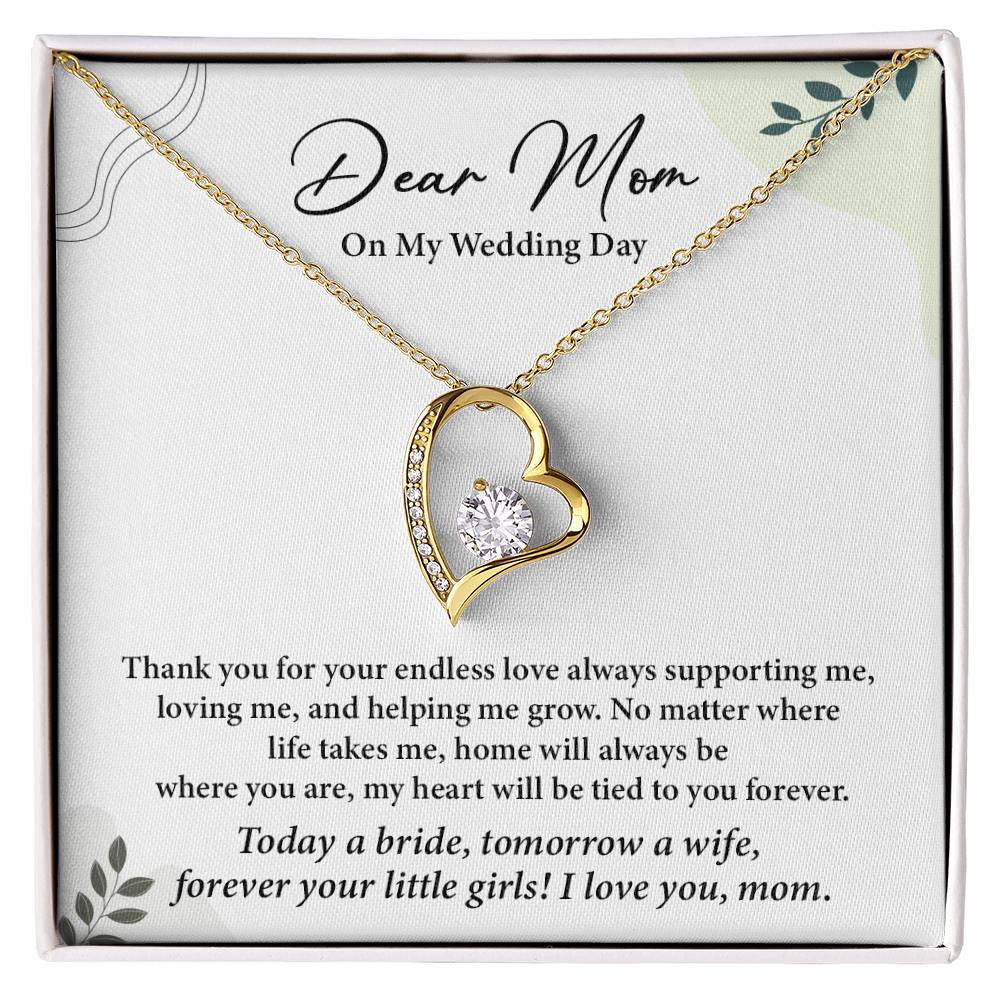 Dear Mom On My Wedding Day Heartfelt Necklace Gift From Daughter Dear Mom On My Wedding Day Mother Wedding Day Gift Sentimental Gift For Mother From Daughter Forever Your Little Girl Wedding Gift Gift For Mom On Daughter’s Wedding Day