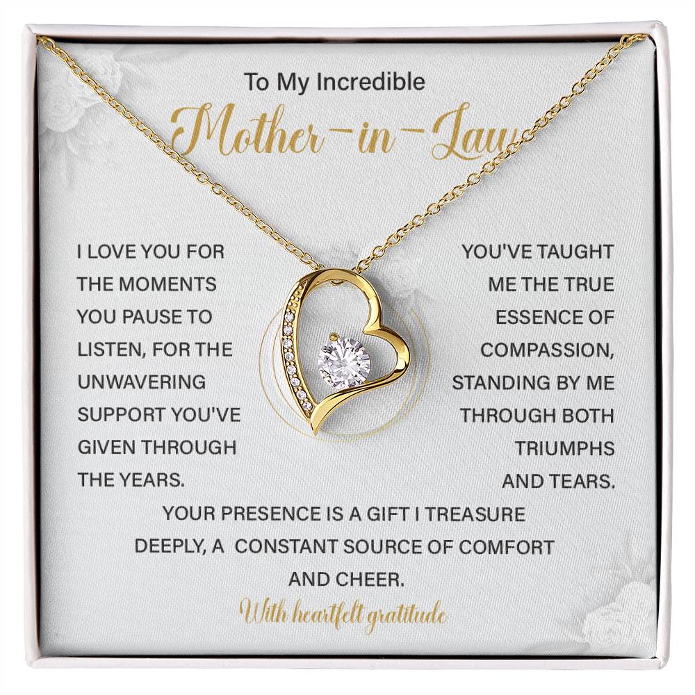 Mother-in-Law Necklace Gift from Bride with Card