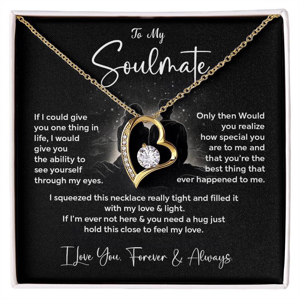 Soulmate Heart Necklace Gift with Message Card