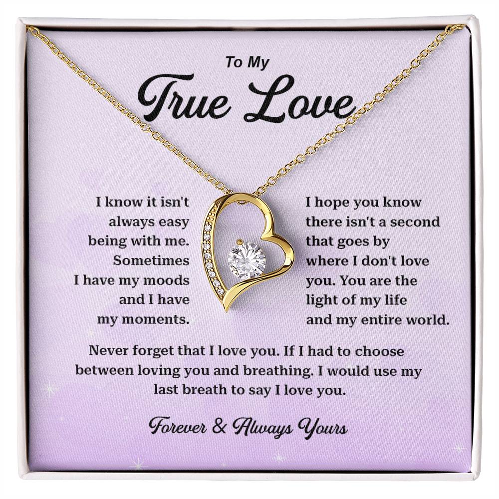 True Love Necklace Gift with Romantic Message Box