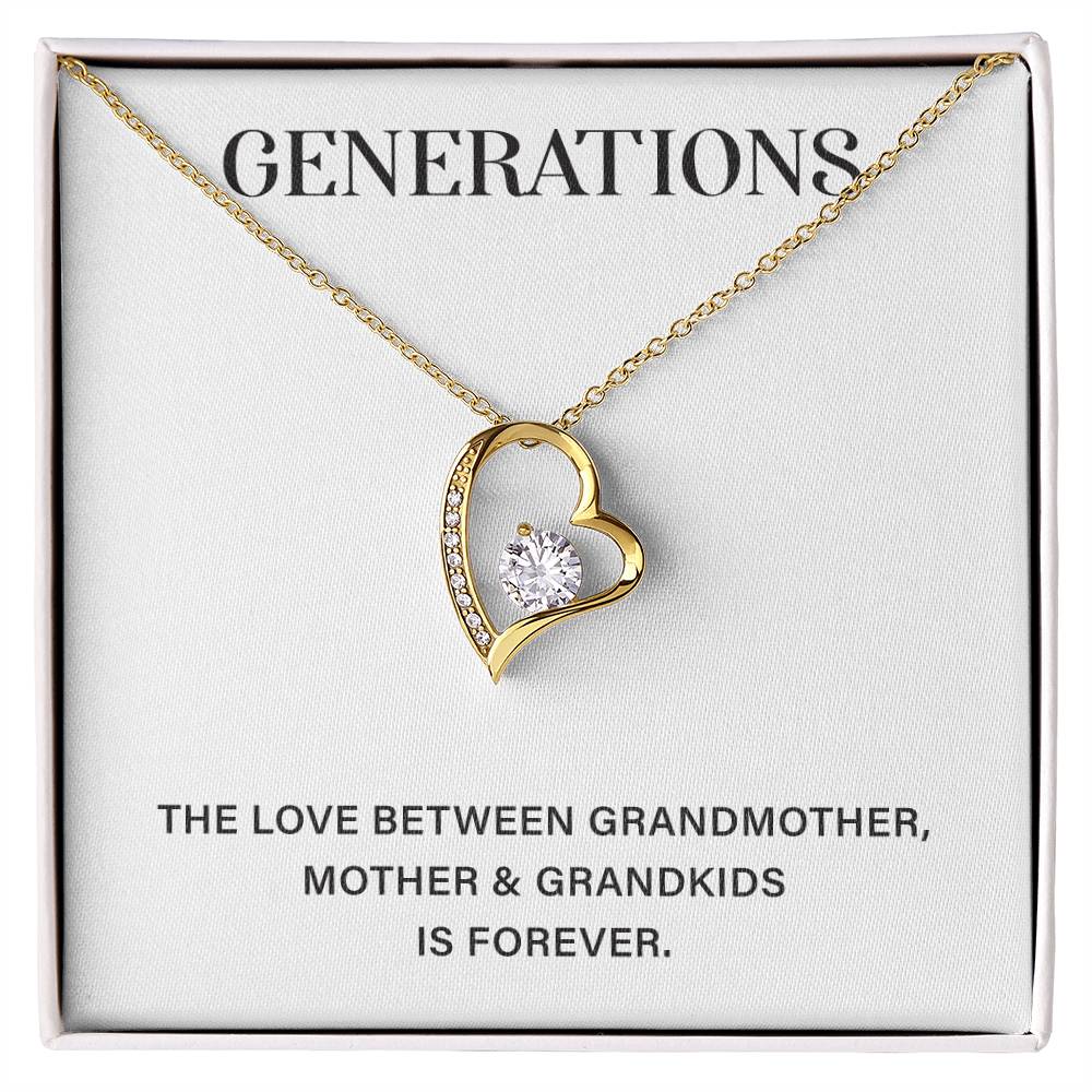 Generations Necklace Gift – Grandma, Mom & Grandkids Love Pendant