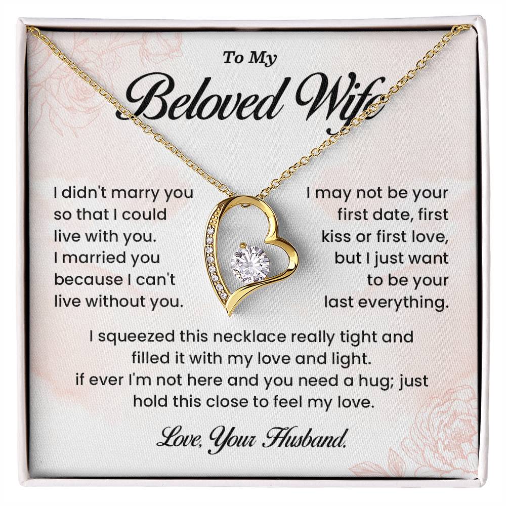 Beloved Wife Necklace Gift from Husband – Message Card