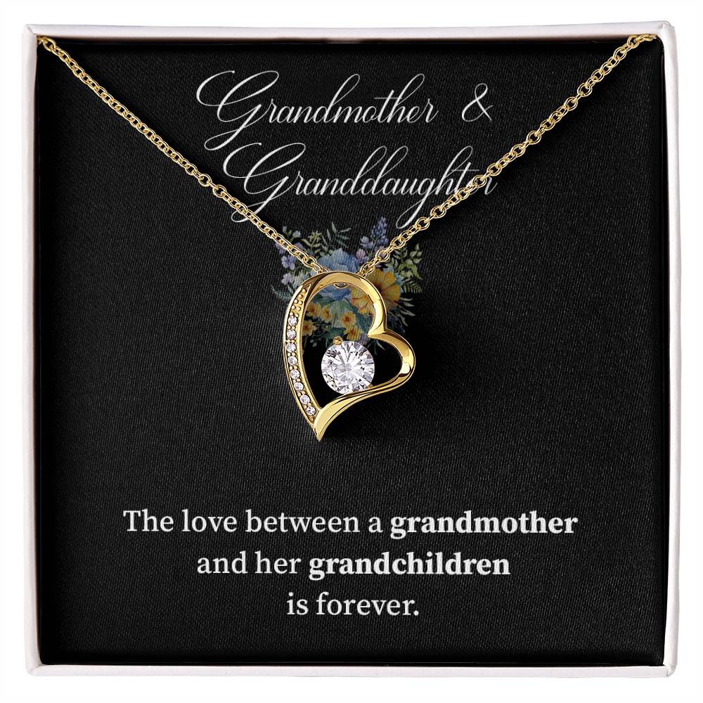 Grandmother & Granddaughter Heart Necklace – Gift with Card