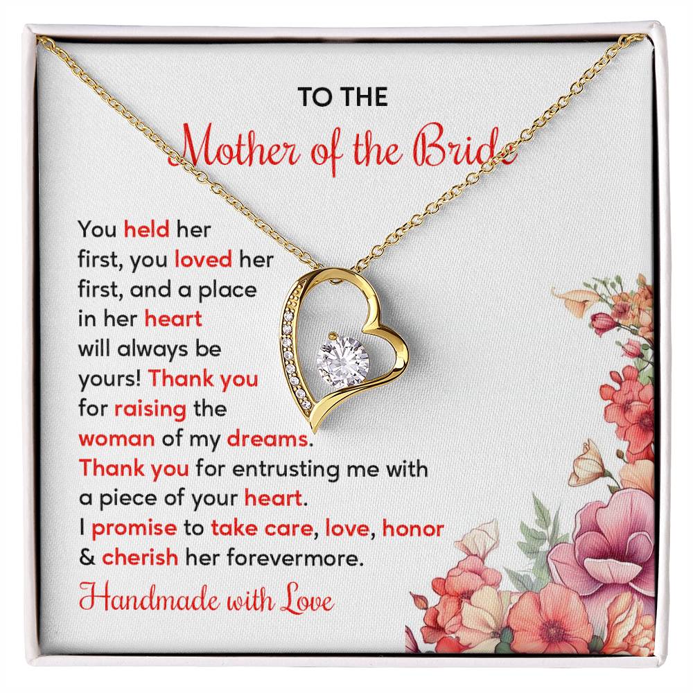 To The Mother Of The Bride, Heartfelt Necklace For Her Loving Jewelry For A Special Bond Thank You Gift For A Mother Sentimental Necklace For Love Appreciation Necklace For Her Beautiful Necklace Elegant Jewelry For Family Bond Thoughtful Necklace