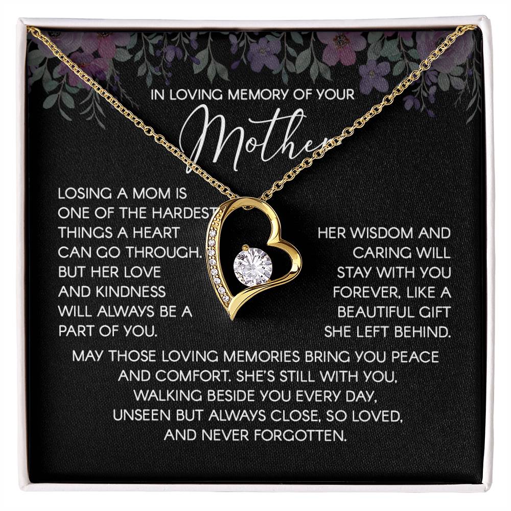 In Loving Memory Necklace For Mother – Heartfelt Memorial Jewelry Gift, Her Love Lives On Forever, Sentimental Keepsake For Comfort, Peace, And Unforgettable Memories