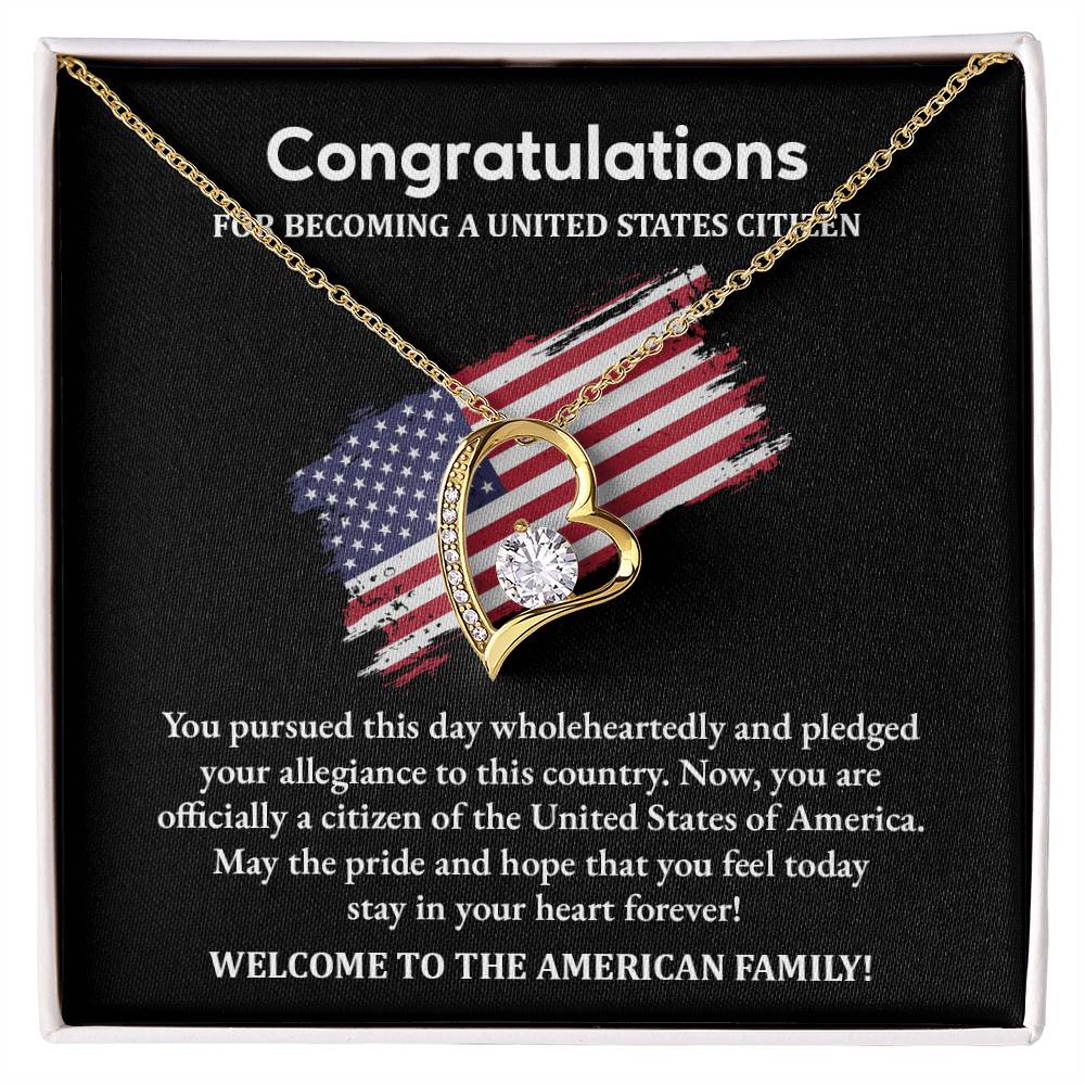 Congratulations Necklace For New U.s. Citizen Necklace For New U.s. Citizen Gift For U.s. Citizenship Success Necklace With Citizenship Message U.s. Citizenship Celebration Gift Jewelry For New U.s. Citizen Necklace For Citizenship Pledge