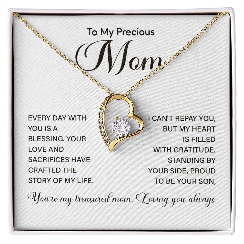 Mom Necklace from Son – Treasured Message of Gratitude and Love