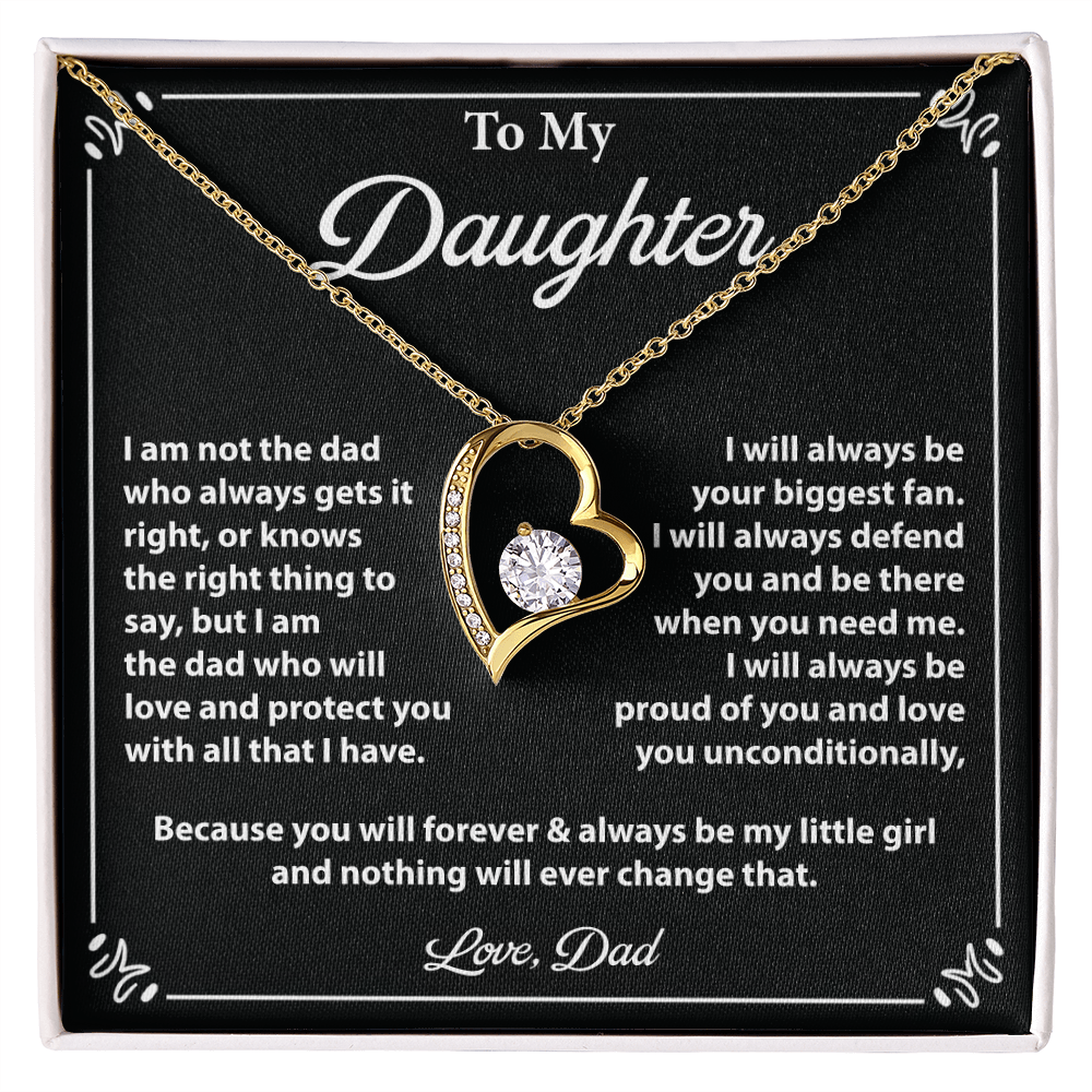 Daughter Necklace Gift from Dad with Message Card