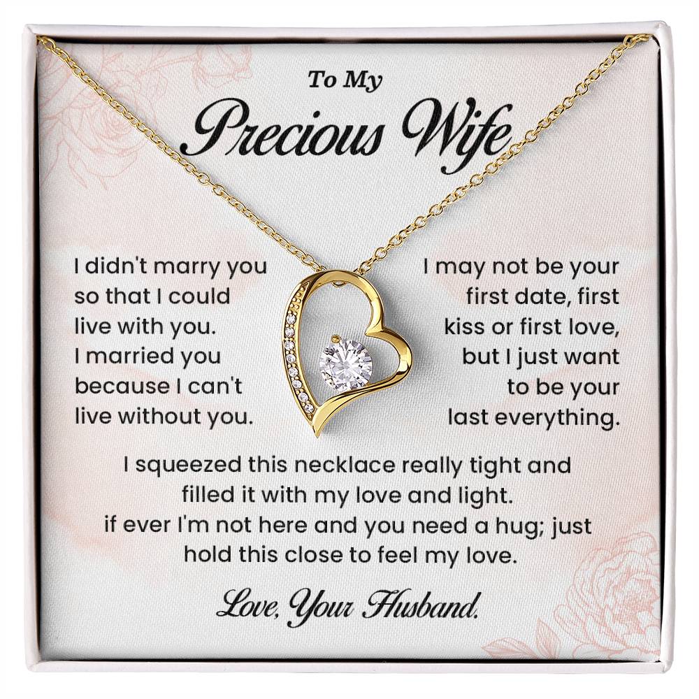 Gift for Precious Wife – Heart Necklace Message Box