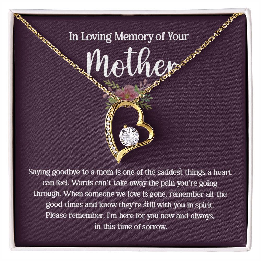 In Loving Memory Necklace For Mother – Heartfelt Memorial Jewelry Gift, Always With You In Spirit, Sentimental Keepsake For Comfort And Support During Loss