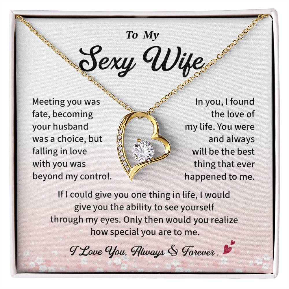 Sexy Wife Necklace Gift from Husband Romantic Pendant with Flirty Message Card
