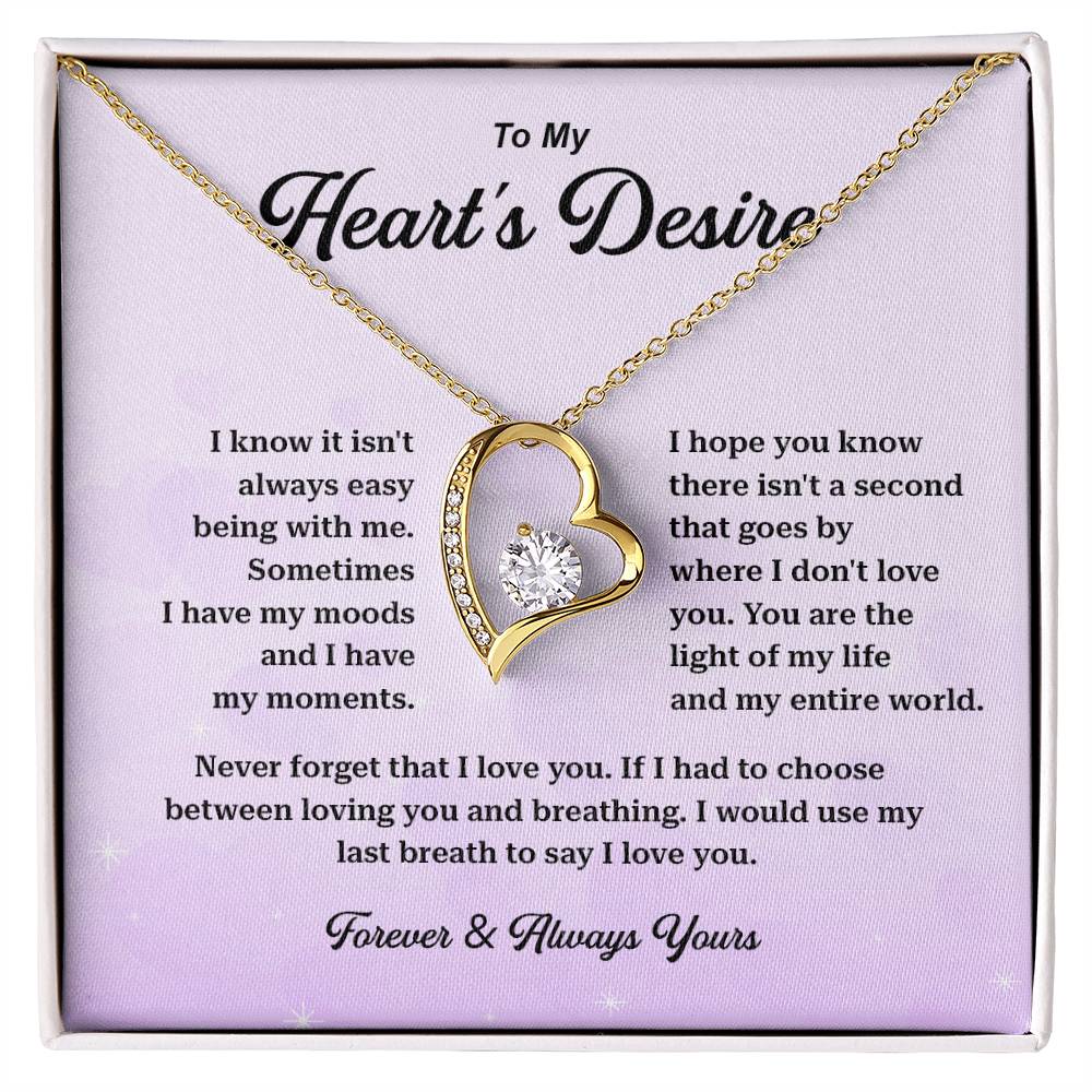 Heart’s Desire Necklace Gift – Message Card Box