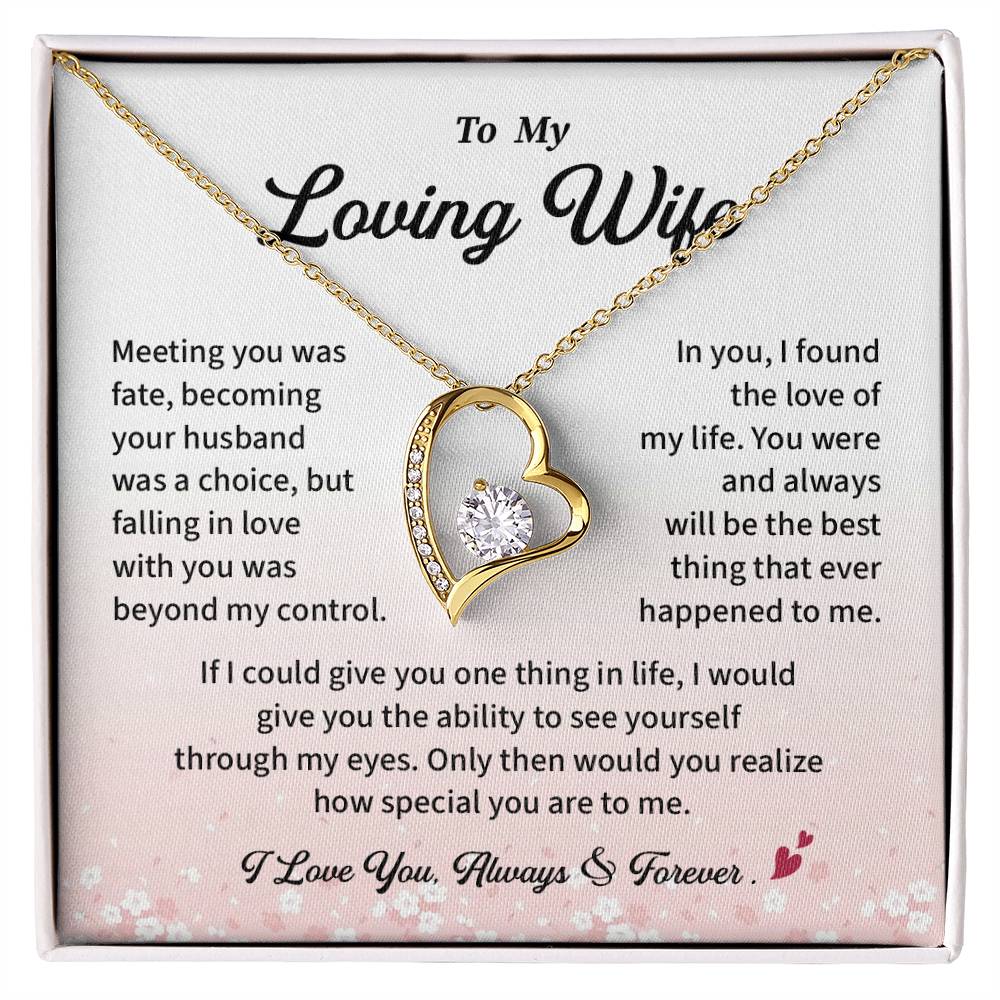 Loving Wife Necklace Gift from Husband – Heartfelt Message Card Jewelry Box