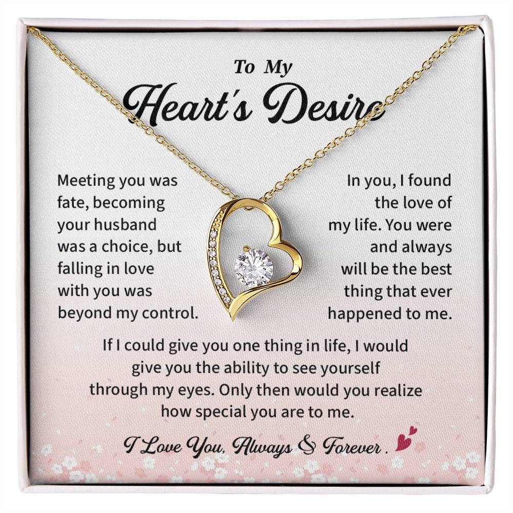 To My Heart's Desire Necklace Gift From Your Husband Sentimental Jewelry For Wife